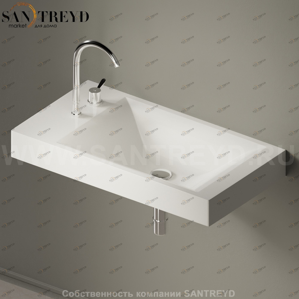 ACER15084DDZ Подвесная раковина настенная прямоугольная Agape  белая 