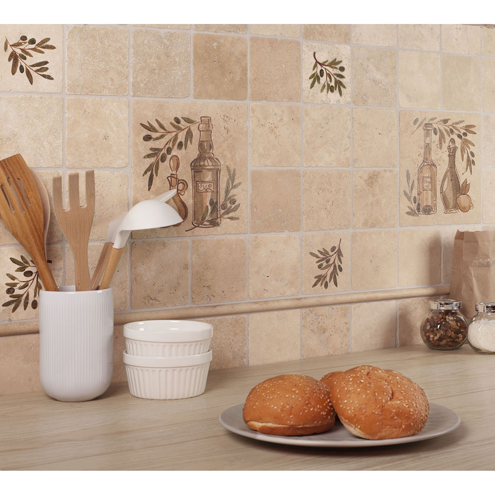 16993385 Декор Provance Оливки 4 10х10 см Травертин Provance Santreyd  - Вид №6