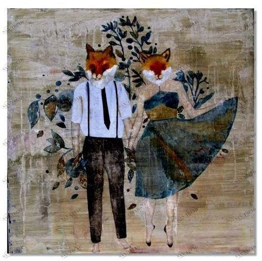 ICI ET LÀ Смешанная техника на холсте K. fabrizzi Kf10b