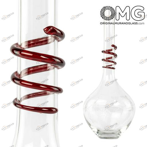3499 ORIGINALMURANOGLASS Декантер Кьянти с резным узором - муранское стекло OMG 15 см 