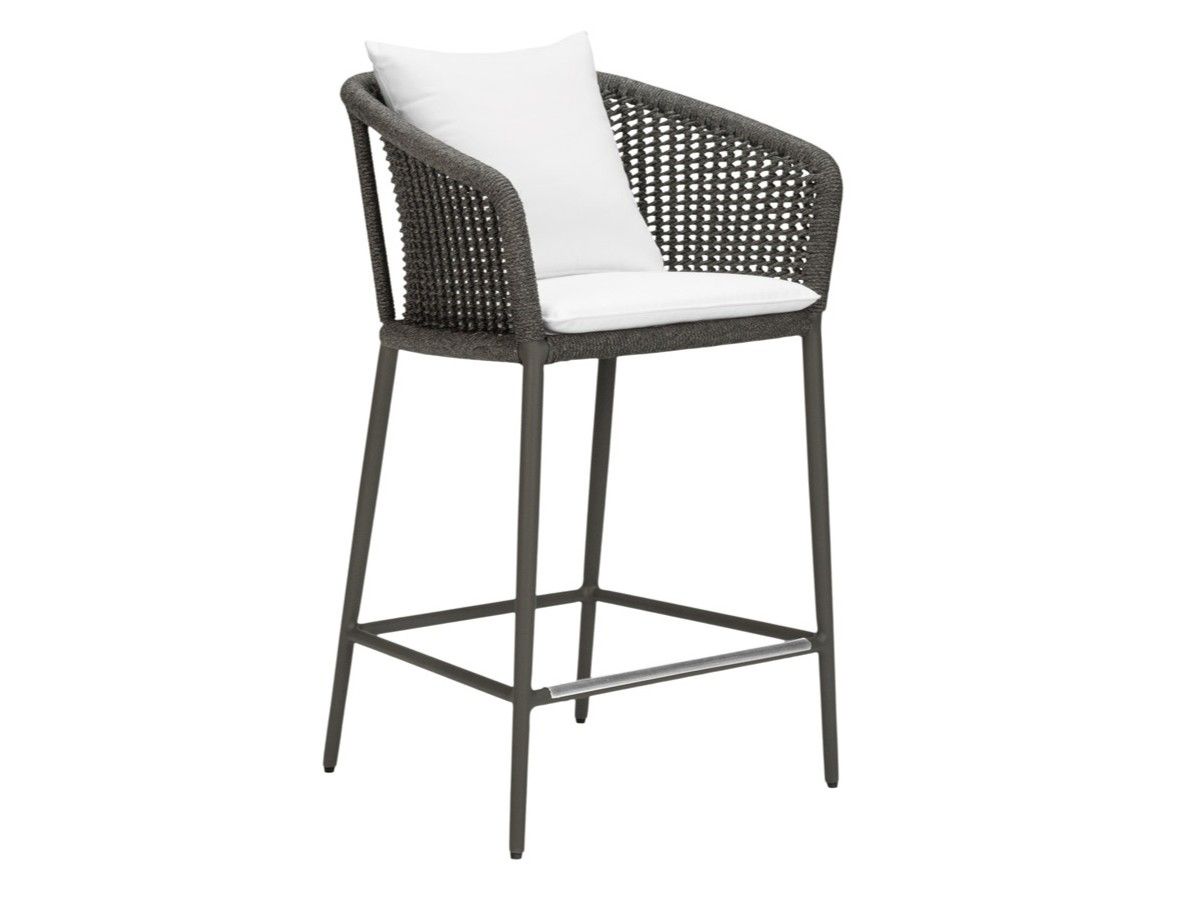 Табурет из морской веревки и алюминия с подлокотниками JANUS et Cie Knot ARCH-00021697 - Вид №2