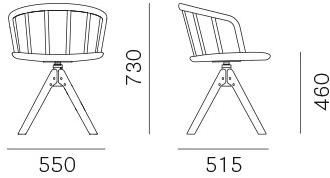 Pedrali Вращающийся стул на козелке из ясеня Nym 2845 - Вид №4
