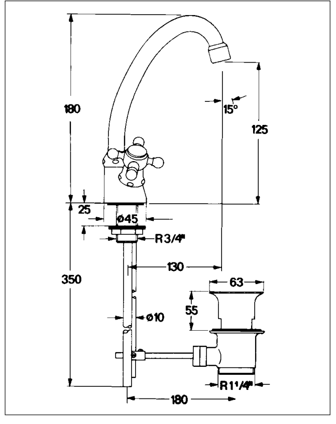 Смеситель для раковины Kaja Romanze 21604-С 21604С - Вид №1
