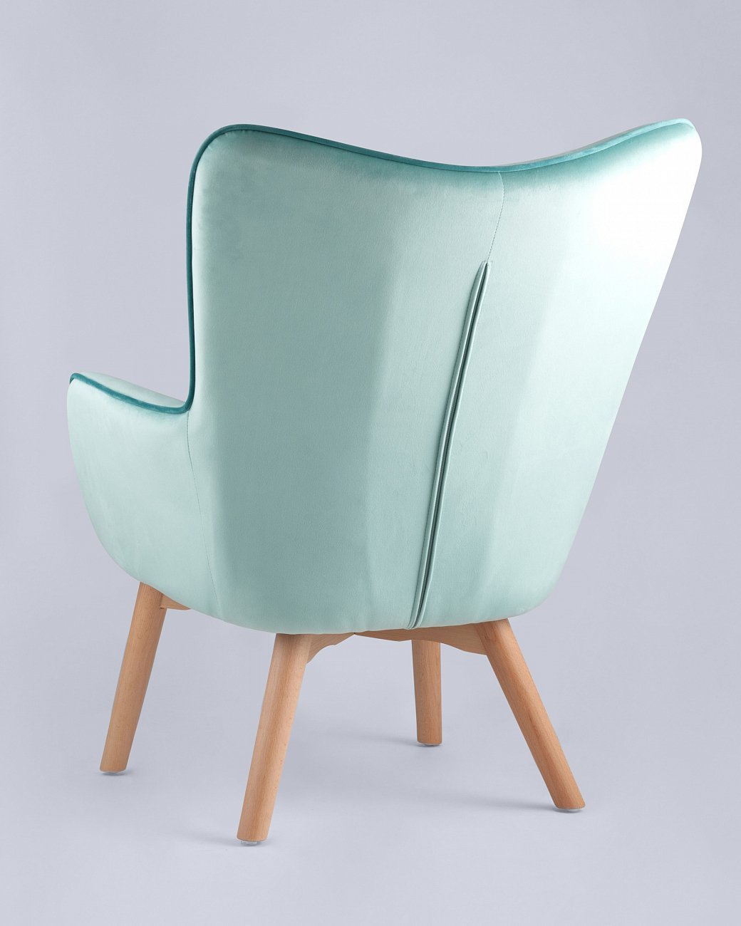 Кресло с мягкими подлокотниками мятное с деревянными ножками "Манго" STOOL GROUP ДИЗАЙНЕРСКИЕ 00-3946319 Голубой;зеленый  - Вид №3