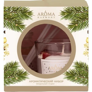 Свеча в стакане ароматическая Aroma Harmony Миндальный пудинг 10 см цвет белый 89387490 STLM-2111499