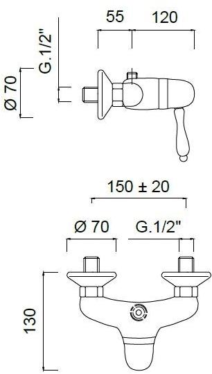 Rubinetteria Giulini Смеситель для душа с одной ручкой Pragamix - pragamix crystal F7524s - Вид №1