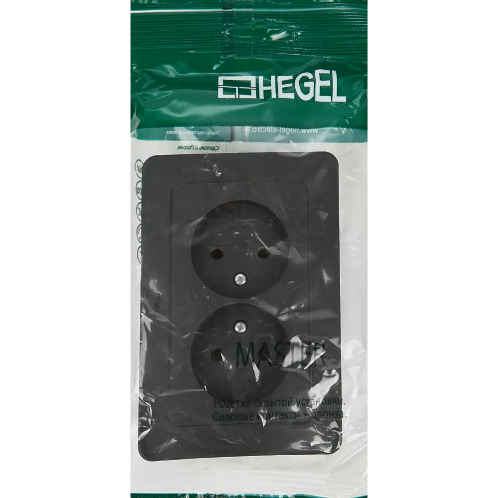 Розетка двойная встраиваемая Hegel Мастер цвет черный 82494036 STLM-2177591  - Вид №5