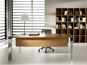 IFT Прямоугольный рабочий стол из стали и дерева Pratiko