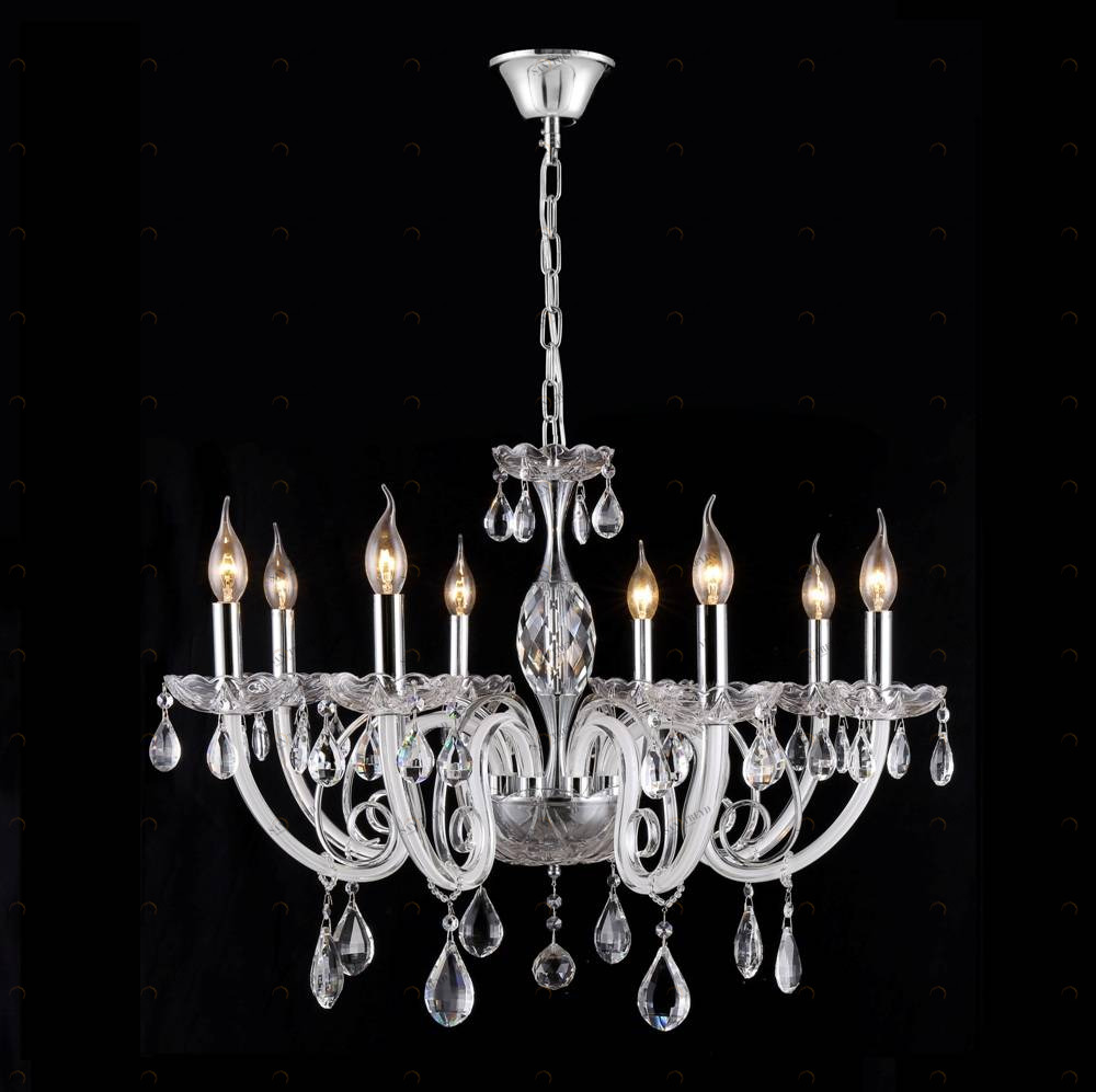 Подвесная люстра Crystal Lux Glamour SP-PL8 белая CRYSTAL LUX ДИЗАЙНЕРСКИЕ, GLAMOUR 059436 Белый 