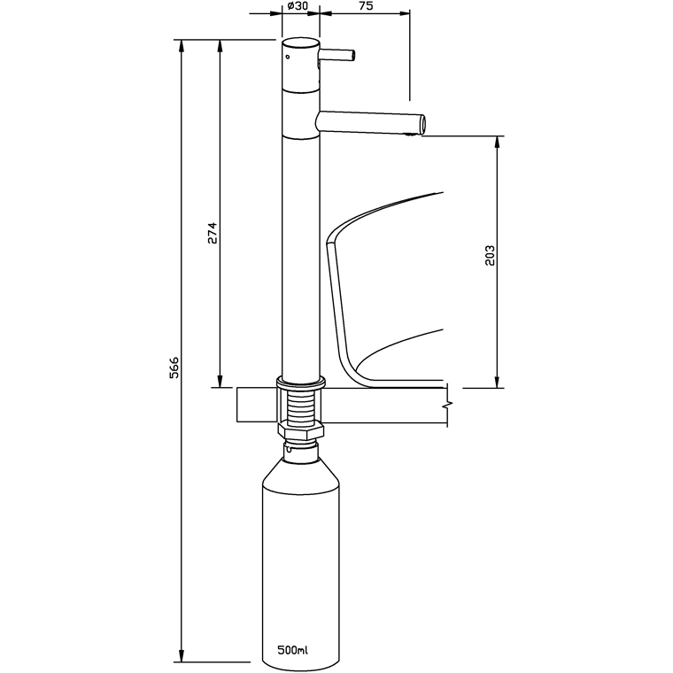 925215 Дозатор мыла настольный из нержавеющей стали WP195-10 WAGNER_EWAR A-LINE Wagner Ewar  - Вид №1