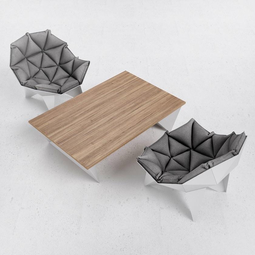 ODESD2 Прямоугольный журнальный столик из стали и дерева Q sun-id-1493069 - Вид №9