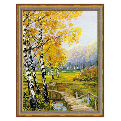 1134 Набор для вышивания Березовая роща 26 х 38 см RIOLIS Сотвори Сама 