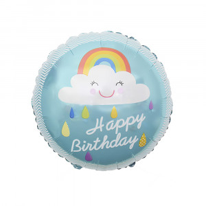 18"/45см Фигурные шары из фольги 10 5 шт. С Днем Рождения Радуга BLUE Патибум