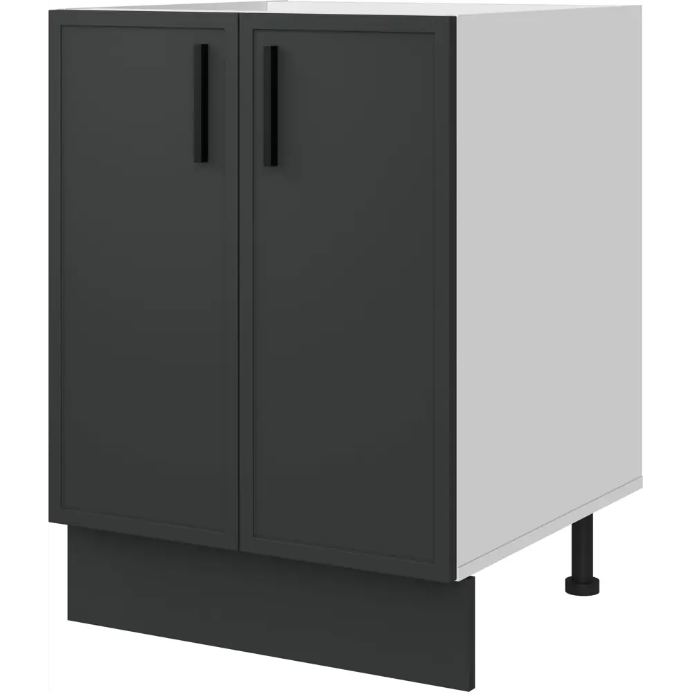 Кухонный шкаф напольный Неро 60x82.5x58 см МДФ цвет графит 86584985 STLM-2039887 DELINIA - Вид №2