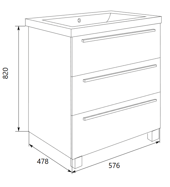 У51036 Тумба Соната 58Н 3я, Белый глянец 1 Marka Соната  - Вид №9