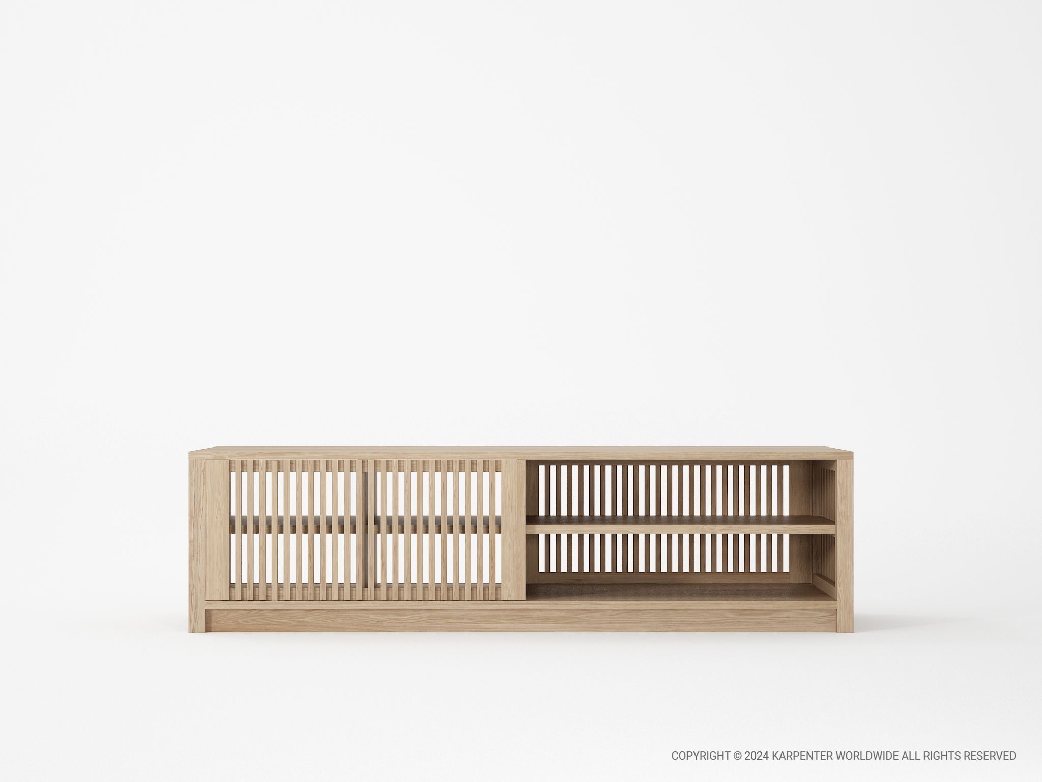 Деревянный шкаф для телевизора с раздвижными дверями KARPENTER Ray ARCH-00147709