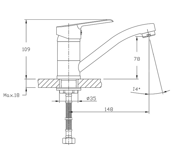 Смеситель для умывальника Rush Luson LU1630-11 одноручный, хром 115225 - Вид №1