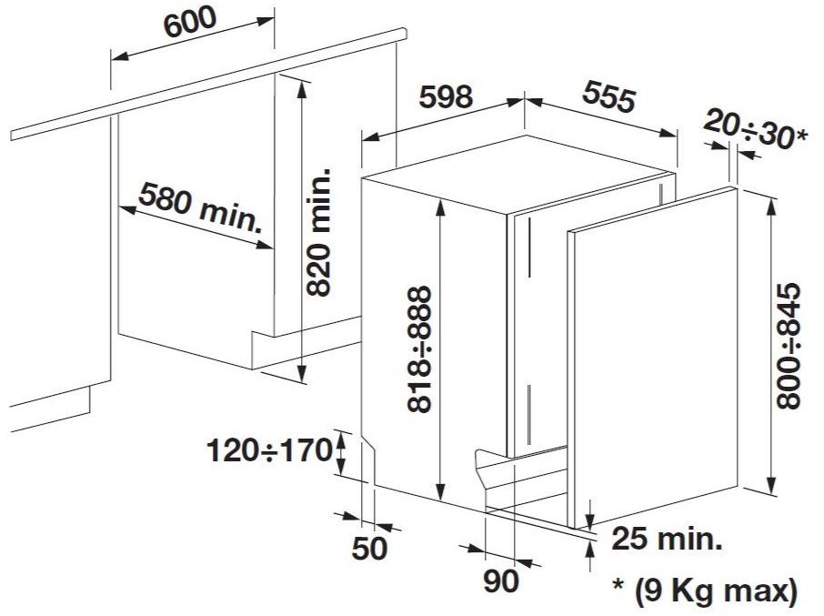 Fulgor Milano Встраиваемая посудомоечная машина класса +++  Fdw 8293 pto  - Вид №1