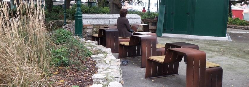 Euroform W Скамья из стали и дерева со спинкой  4520, 4525  - Вид №4