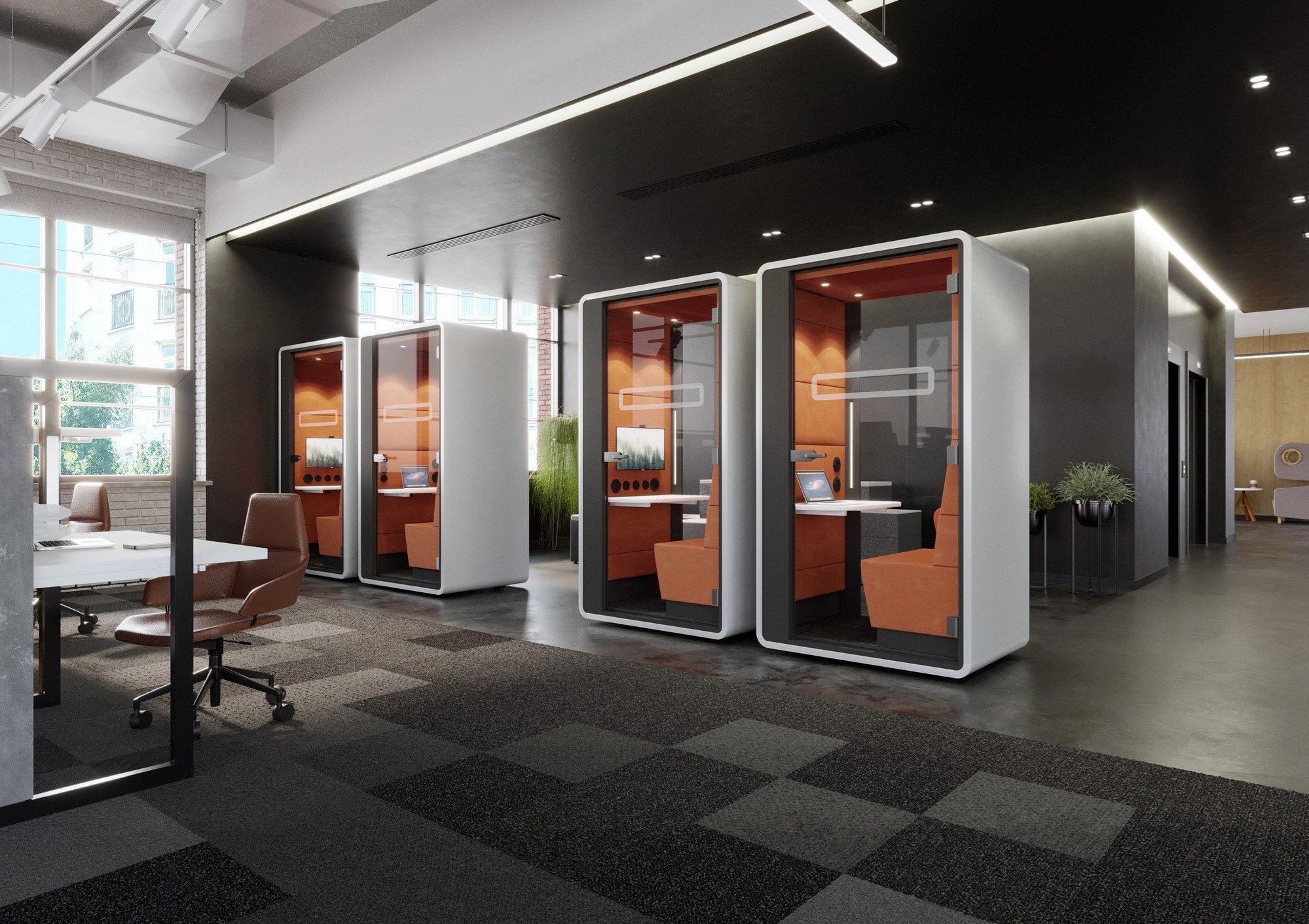 Мультимедийная акустическая офисная кабина со встроенным освещением Mikomax Smart Office Hushoffice ARCH-00110305 - Вид №4