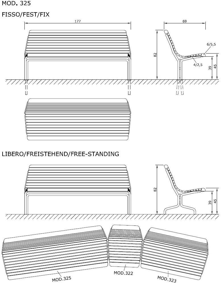 Euroform W Деревянная скамейка со спинкой Contour sun-id-1435377 - Вид №5