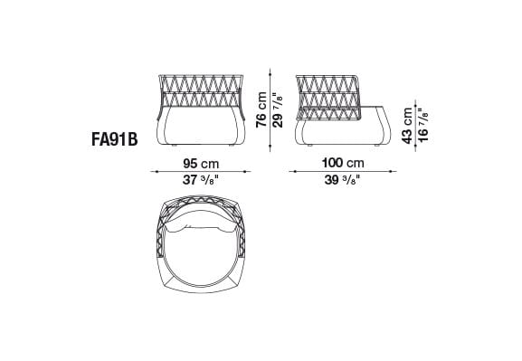 Садовое кресло из полиэтиленовой ткани и волокна B&B Italia Outdoor Fat-Sofa ARCH-00022742 - Вид №2