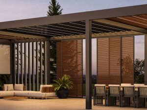 Экструдированные алюминиевые раздвижные ограждения для биоклиматических беседок