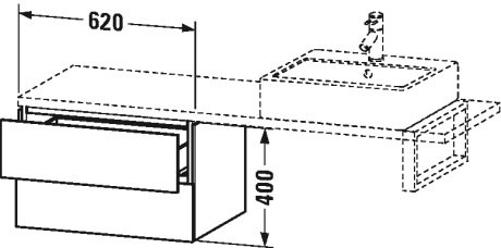 LC582805151 Шкафчик для компактной консоли L-Cube #LC5828 620 x 477 мм Сосна коричневая, декор Duravit - Вид №1