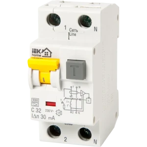 Дифференциальный автомат IEK Home АВДТ-32 с защитой от перегрузок и утечек 18072547