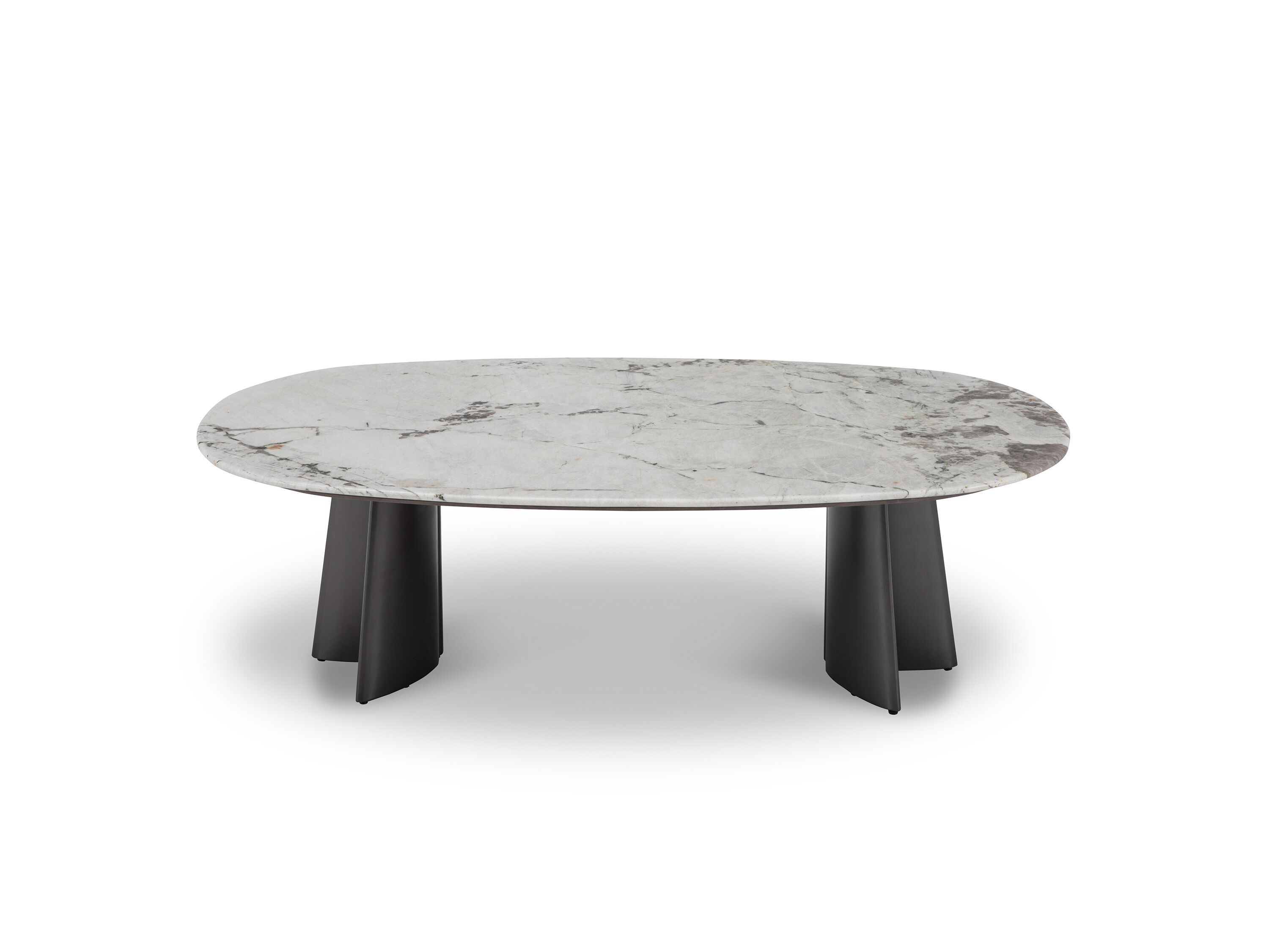 Низкий овальный журнальный столик из мрамора и нержавеющей стали CAMPO DE' FIORI ASCT649 ARCH-00070418 - Вид №5