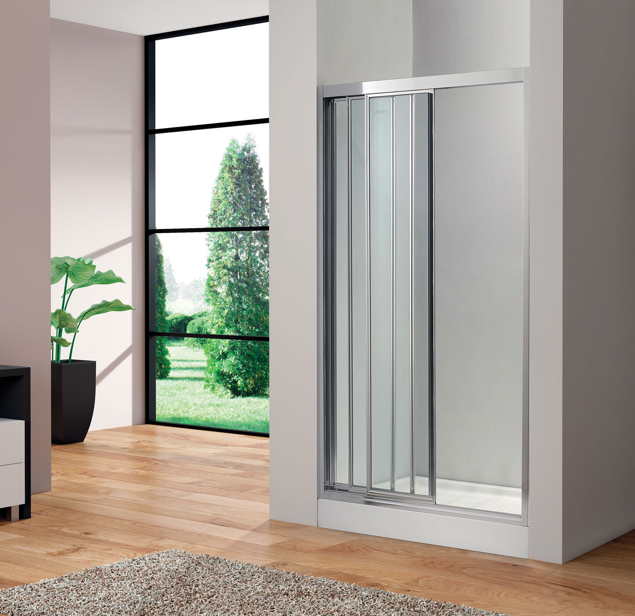 Душевая дверь в нишу CEZARES FAMILY-B-BF-3-150-C-Cr - Вид №1