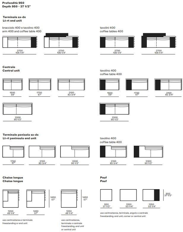 Poliform Мягкий угловой диван из ткани с шезлонгом Mondrian sun-id-1387269 - Вид №8