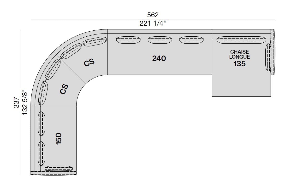 Угловой диван из ткани Porada Soul ARCH-00145038 - Вид №3