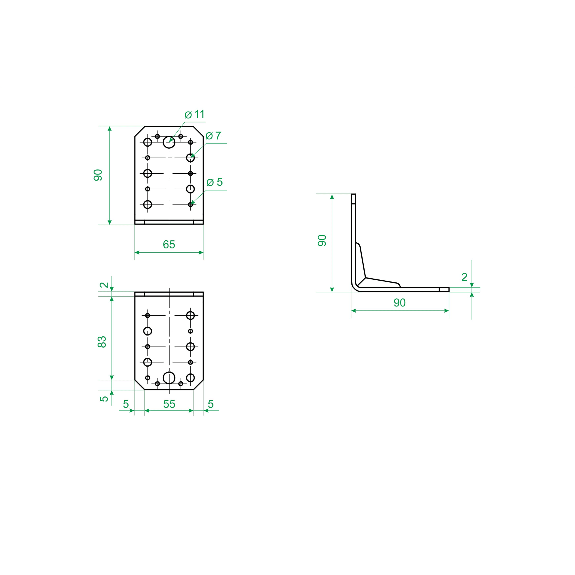 14124178 Угол крепежный 90x90х65х2 Santreyd  - Вид №3