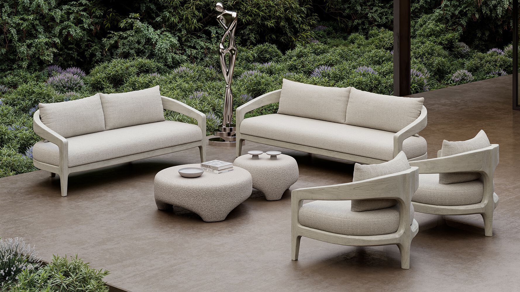 Круглый садовый столик из песчаника SNOC Кит ARCH-00061530 - Вид №2