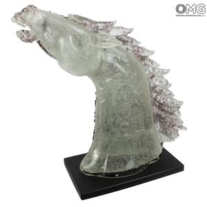 162 ORIGINALMURANOGLASS Скульптура Голова лошади - автор Alessandro Barbaro - муранское стекло OMG 40 см