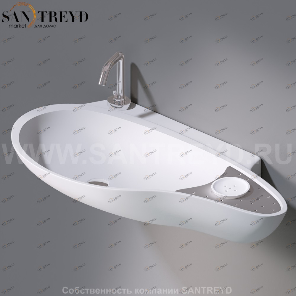 L235T0R1V4..101 Подвесная раковина настенная овальная A. e T. Italia SPOT белая AeT ITALIA ACCENT L235T0R1V4.101