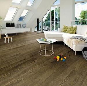 Паркетная доска Maestro Club Symphony-1 шоколадный 7065 Ясень Натур с брашью (Текстурированная) 2000х140 мм.