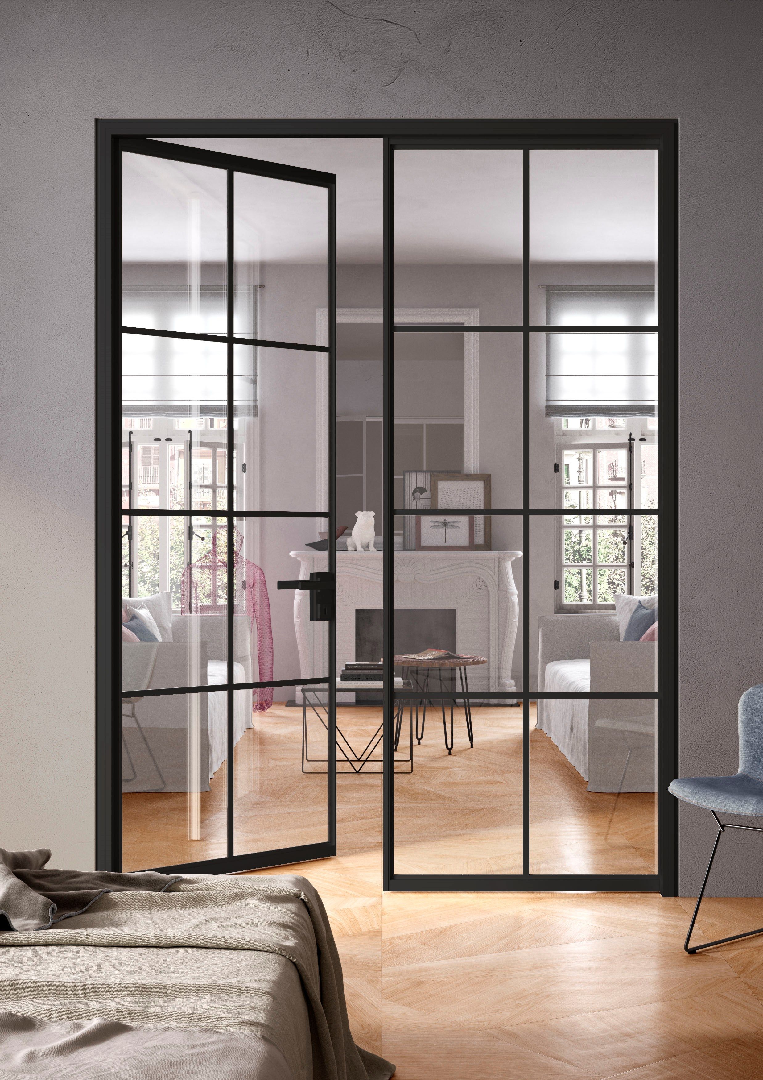 Стеклянная распашная дверь без поддельной рамы ALBED ARCH-00034251 - Вид №1