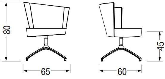 TALIN Мягкое кресло из ткани с 4 спицами и подлокотниками Elipse sun-id-1394582 - Вид №2
