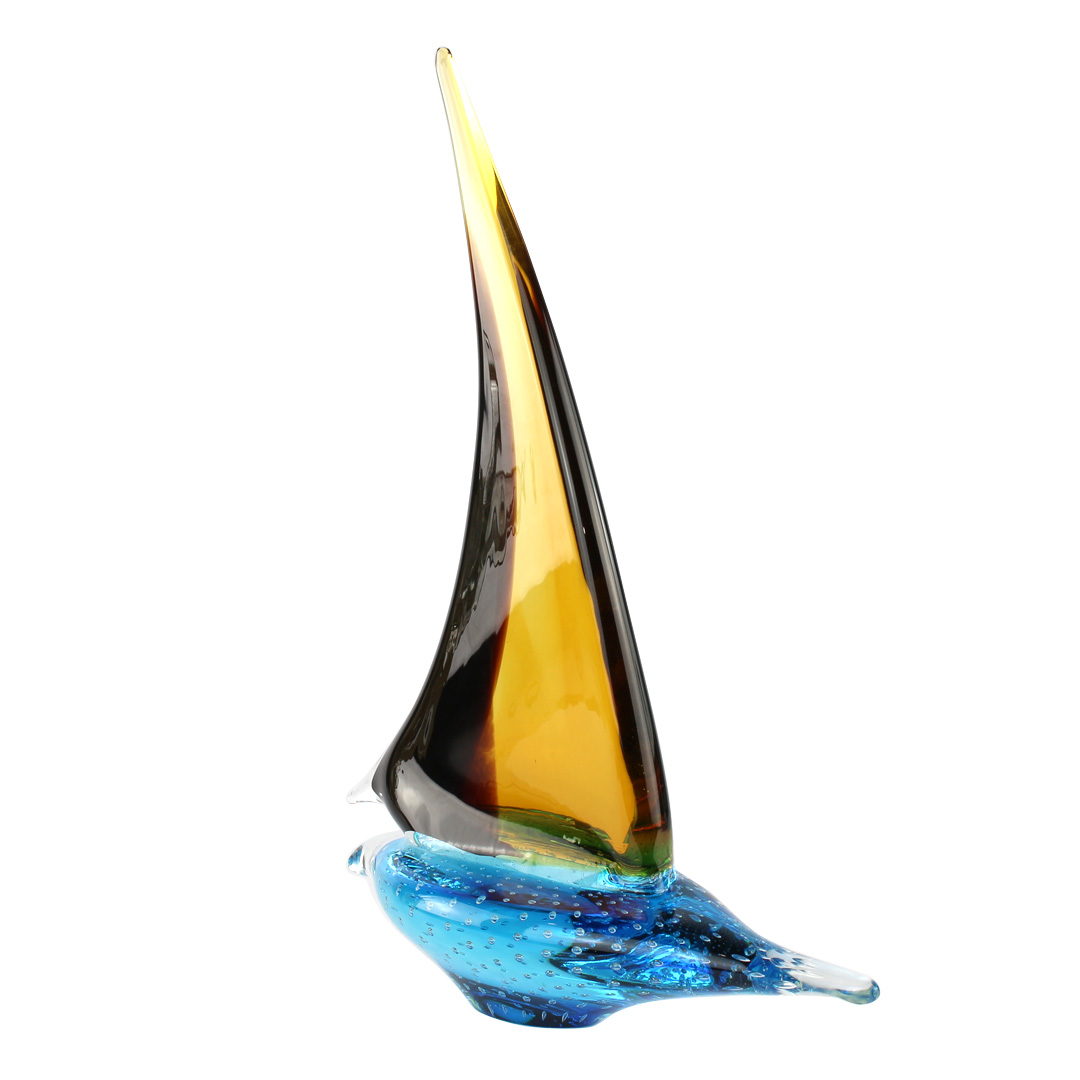 4247 ORIGINALMURANOGLASS Скульптура Парусник - муранское стекло OMG 30 см  - Вид №1