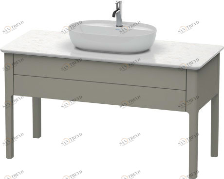 LU956109292 Тумбочка для консоли напольная Luv #LU9561 1338 x 570 мм Каменно-серый шелковисто-матовый лак Duravit