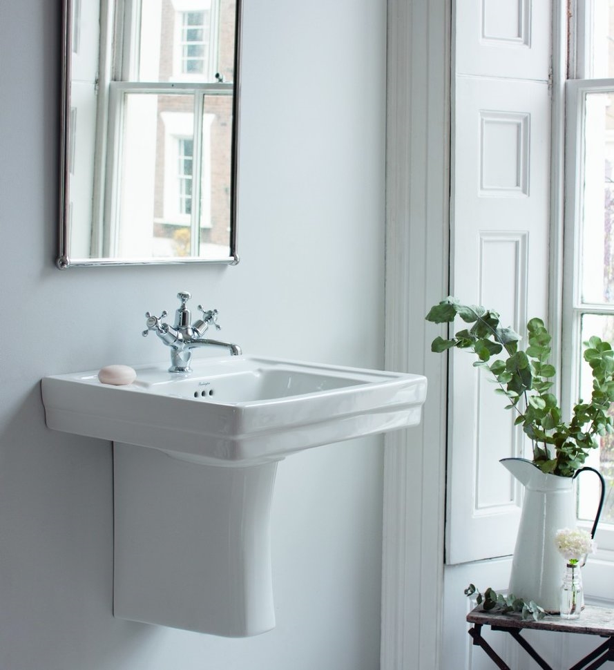 Cмеситель для раковины на 1 отверстие с кнопкой Click-Clack [CL6]  Burlington T12-QT, W11, T1  - Вид №5