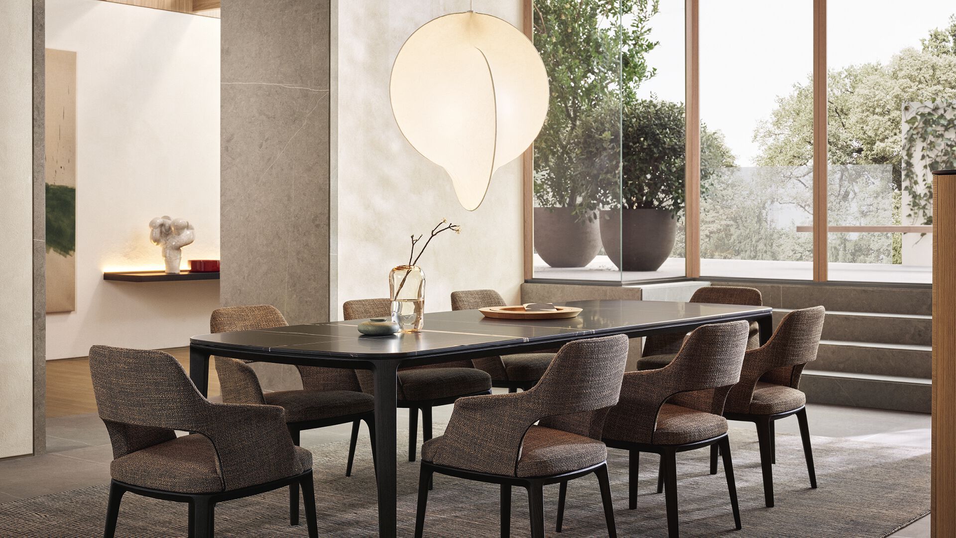 Мягкий тканевый стул с подлокотниками Poliform ARCH-00106120 - Вид №2