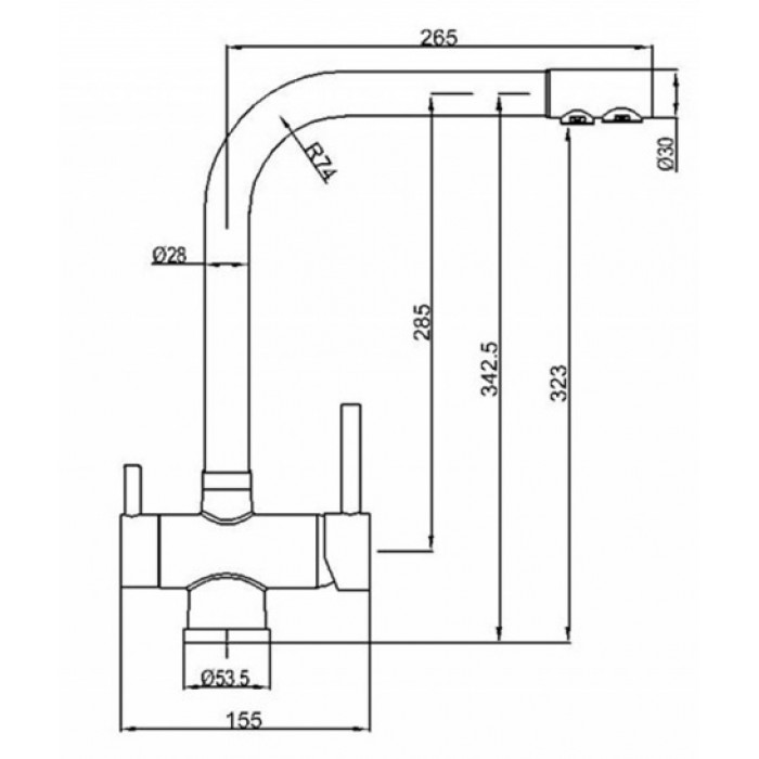 Zorg ZR-348-YF BR Смеситель для кухни Zorg 343х265 мм  - Вид №2