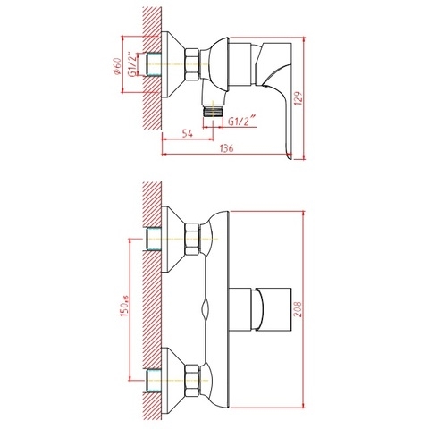 Orange Aristo M19-200cr однорычажный смеситель для душа черный sun-id-1516798 - Вид №1