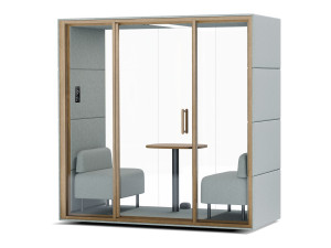 Многосторонняя акустическая офисная кабина со встроенным освещением