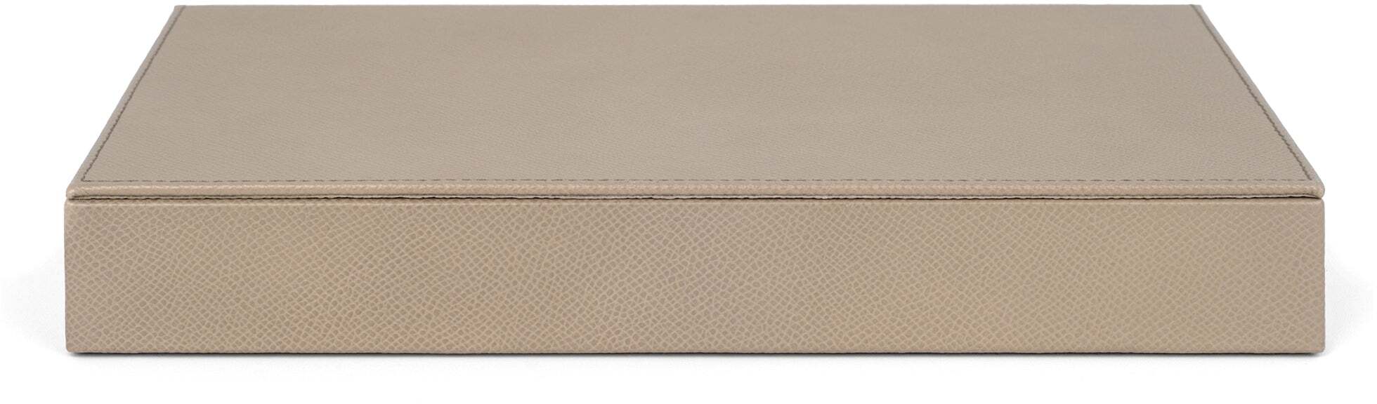 Прямоугольная большая коробка - 27,3X15,5XH4 см / тканая кожа_coffee