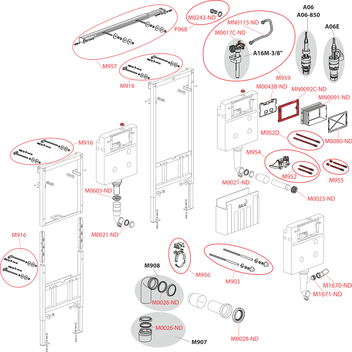 Скрытая система инсталляции ECOLOGY для сухой установки (при реконструкции ванных комнат в панельных домах) ALCAPLAST AM1021120EJÁDROMODUL - Вид №2
