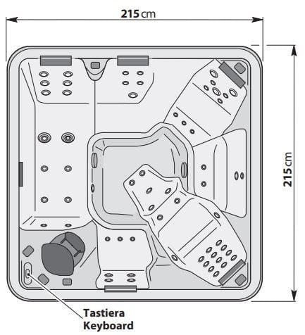 Мини-бассейн с гидромассажем на 5 мест с хромотерапией Kinedo A500 ARCH-00109116 - Вид №2